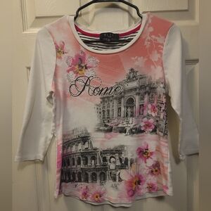 BLEU Y2K Rome Graphic Top Size Petite Small